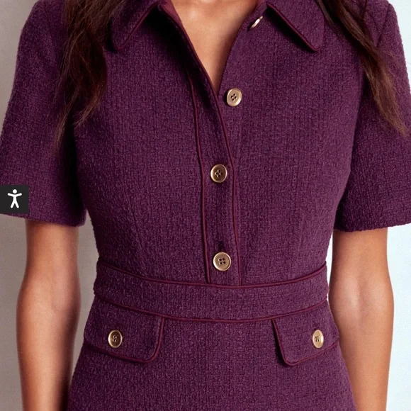 NWT Boden Rich Purple Midi Dress - Picture 2 of 3